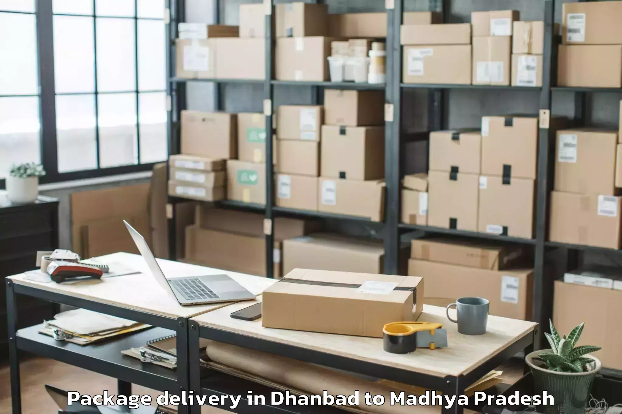 Book Dhanbad to Rehti Package Delivery Online